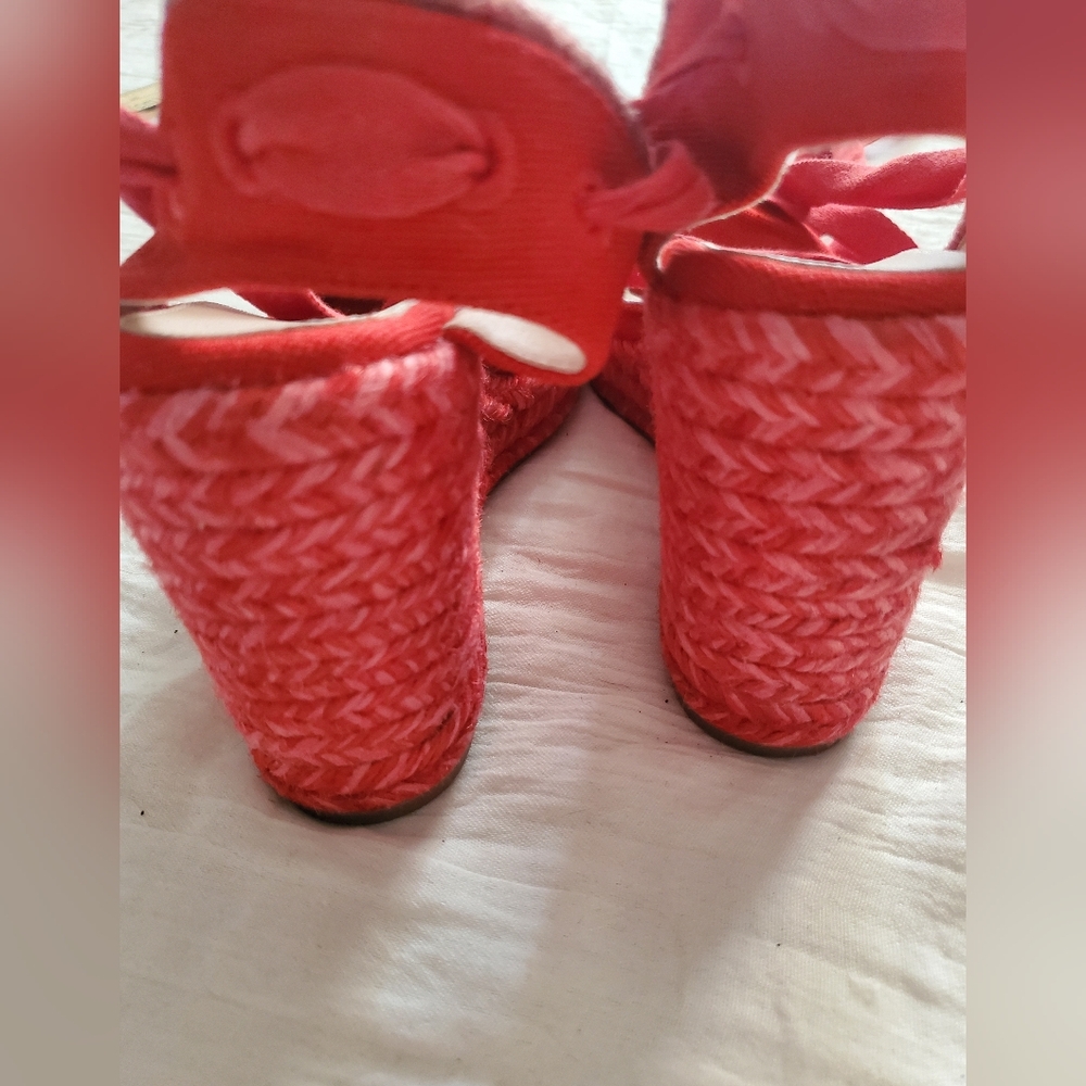 Stuart Weitzman Marguerita Espadrille Wedge Red Women's Shoes Size 6.5 - Picture 13 of 15